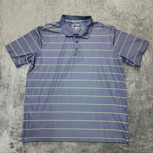 St. Andrews of Scotland Polo Shirt Men's Blue Striped Golf Size 2XL